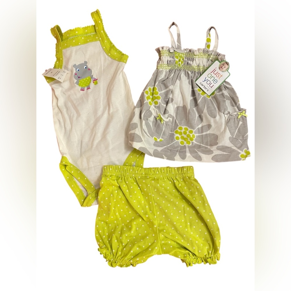 Carter's Bright Green and Gray Diaper Cover Trio